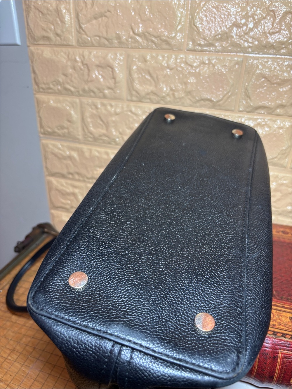 kate spade Black Pebble Leather Tote with Heart Charm - Picture 8 of 17